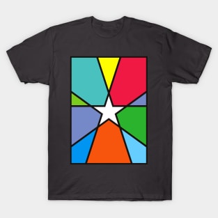 Colorful Star Rainbow Color Flat Poster T-Shirt